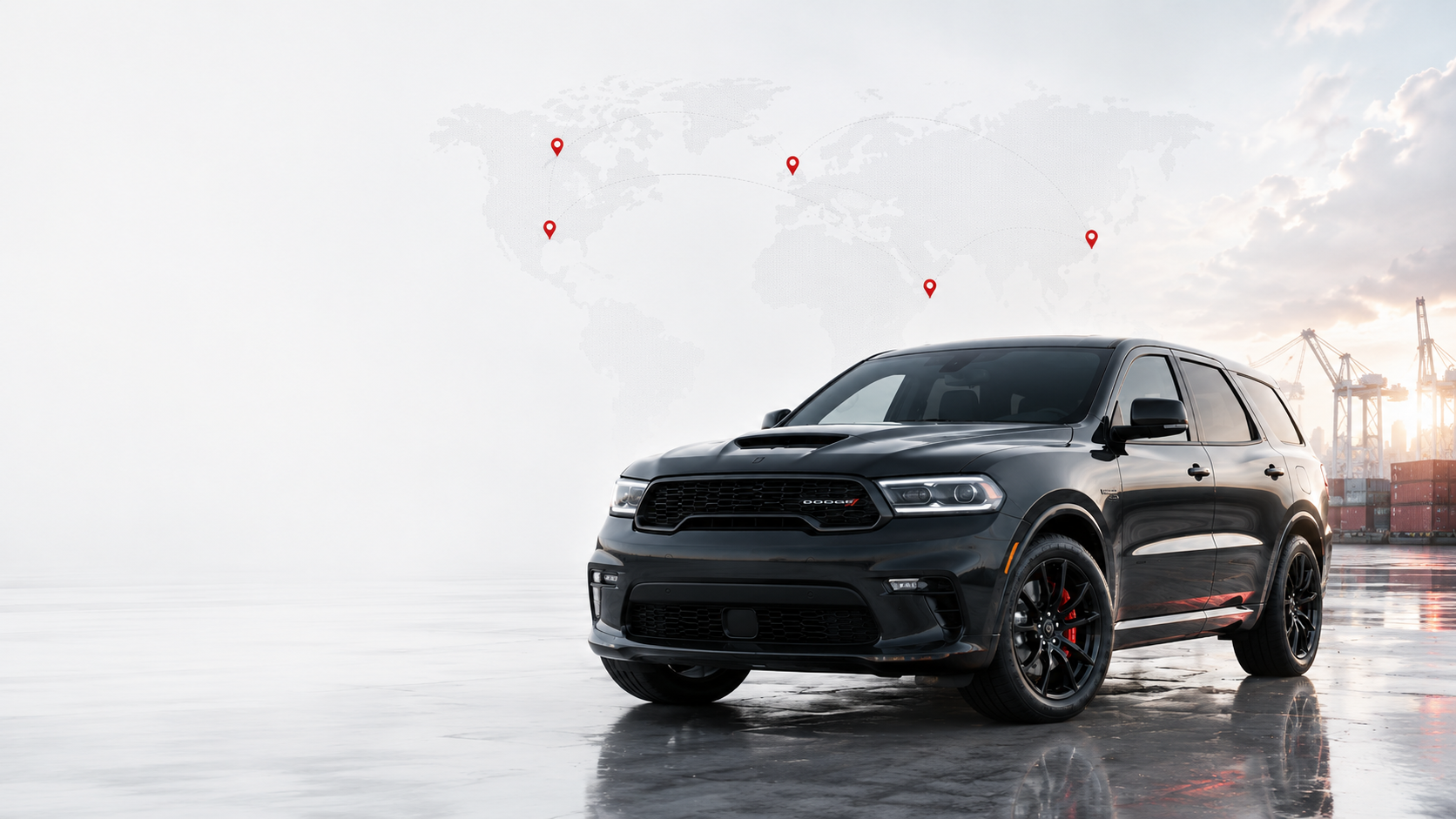 Import auta z USA — samochód z aukcji Copart w porcie kontenerowym CARSTAR Import